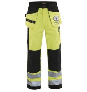 Custom Hi-Vis Safety Pants - 1633 - Hi-Vis - Work - Pants - Yellow - Front - WorkWearToronto.com - Workwear-Toronto - Your Logo - Heat Transfer - Corporate Apparel