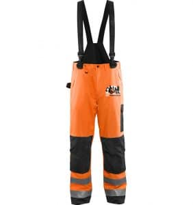 Custom Hi-Vis Safety Pants - 1685 - Hi Vis Shell Pants - Orange Black - Front - WorkWearToronto.com - Workwear Toronto - Your Logo - Corporate Apparel - Heat Transfer - Screen Printing