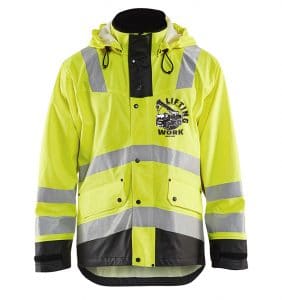 Custom Hi-Vis/Hi-Viz Jackets - 4312 - Hi Vis Rain Jacket - Yellow Black - Front - WorkWearToronto.com - Workwear Toronto - Your Logo - Safety Wear - Heat Transfer - Screen Printing - Embroidery
