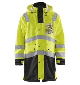 Custom Hi-Vis/Hi-Viz Jackets - 4316 - Hi Vis Rain Coat - Yellow Black - Front - WorkWearToronto.com - Workwear Toronto - Your Logo - Safety Wear - Heat Transfer - Screen Printing