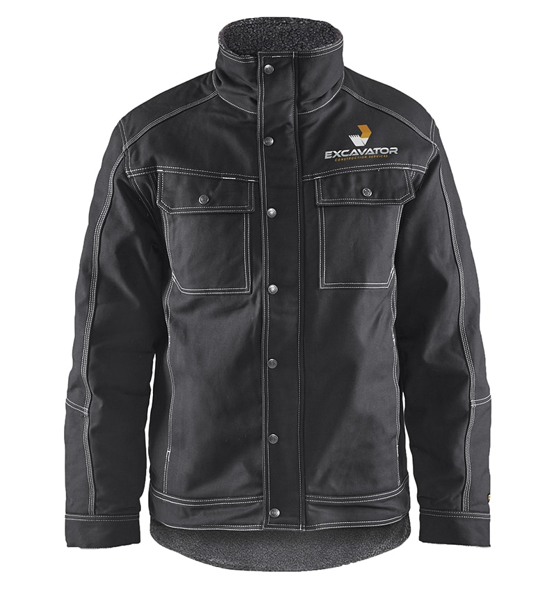 Custom Branded Jackets with your logo - 4816 - Toughguy Pile Lined Jacket - Black - Front - w logo - WorkwearToronto.com-workwear-toronto - Corporate Apparel - Promotional Products - Heat Transfer - Screen Printing - Embroidery