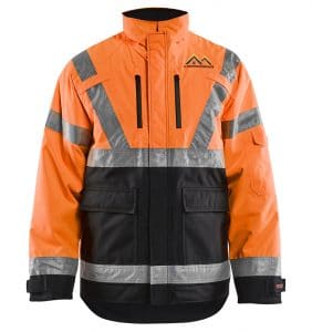 Custom Hi-Vis/Hi-Viz Jackets - 4927 - Hi Vis Winter Jacket - Orange Black - Front - WorkWearToronto.com - Workwear Toronto - Your Logo - Safety Wear - Heat Transfer - Screen Printing - Embroidery