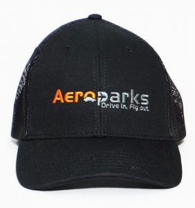 Custom Headwear - Aero Parks - Embroidery - Black cap - workweartoronto.com - Workwear Toronto - Your Logo - Baseball Caps - Corporate Apparel in GTA