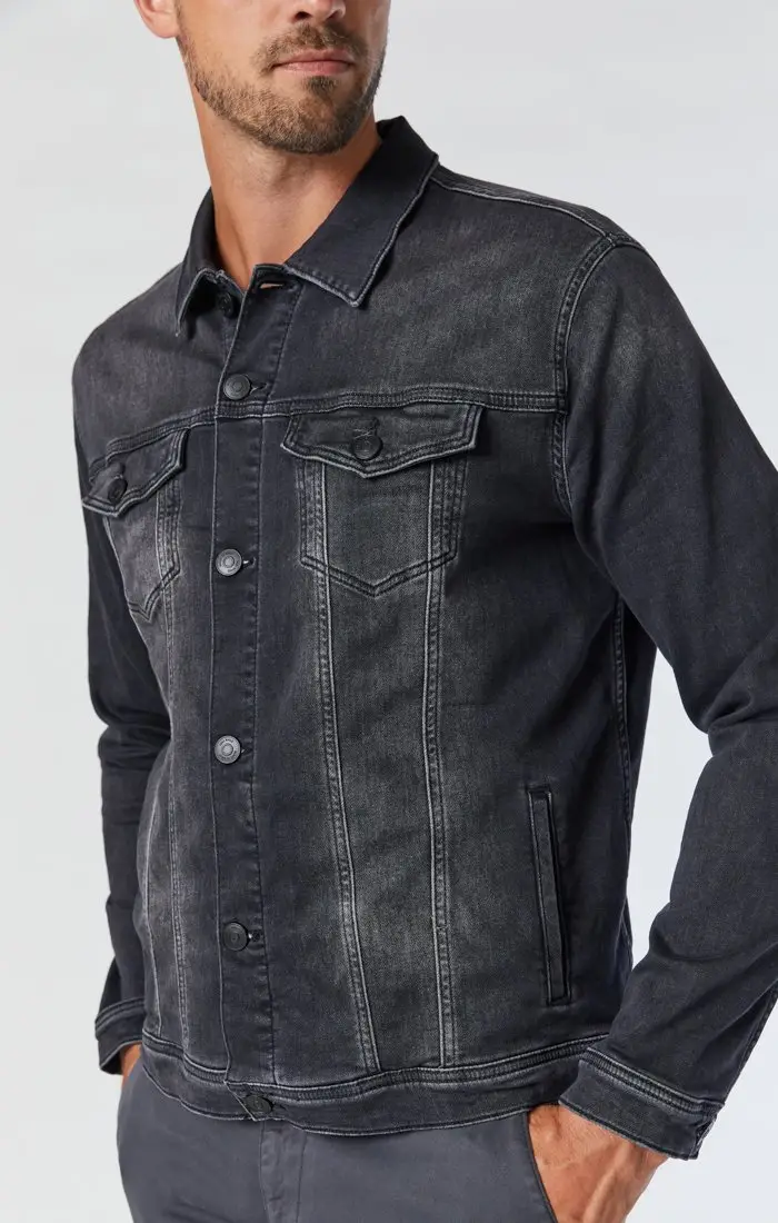 Drake Dark Smoke Athletic Denim Jacket for men - MAVI010143-34149M - Front - Buttoned