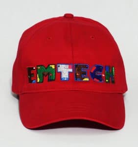 Custom Headwear - Emtech - Embroidery - Red Cap - Workwear Toronto - WorkWearToronto.com - Your Logo - Custom Embroidery in GTA - Promotional Products