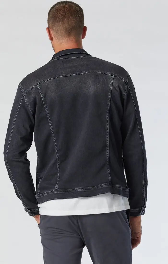 MAVI010143-34149M - Drake Dark Smoke Athletic Denim Jacket for men - Back