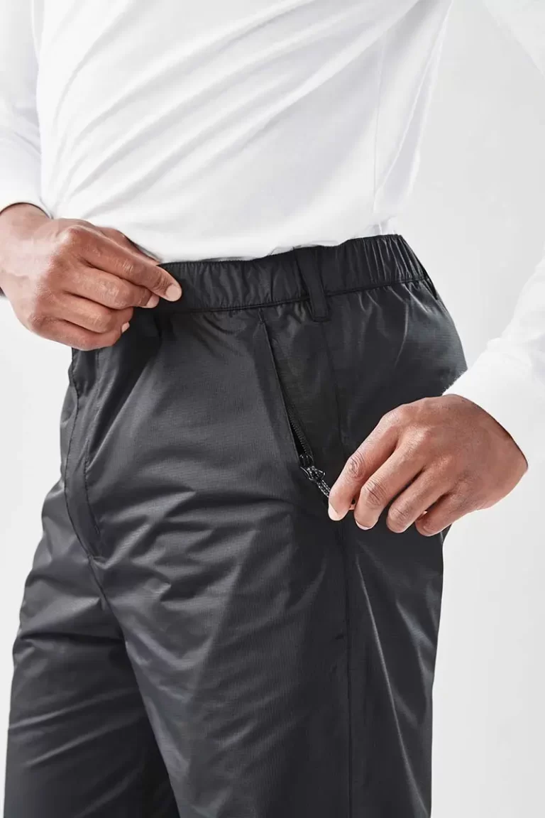 Men's Olympia Rain Pant with Optional Branding - WTSTJXP-1 - Pocket - Black