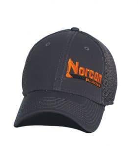 Custom Headwear - Norcon Excavation - Embroidery in Etobicoke - Grey Cap - Workwear Toronto - Your Logo - Promotional Item