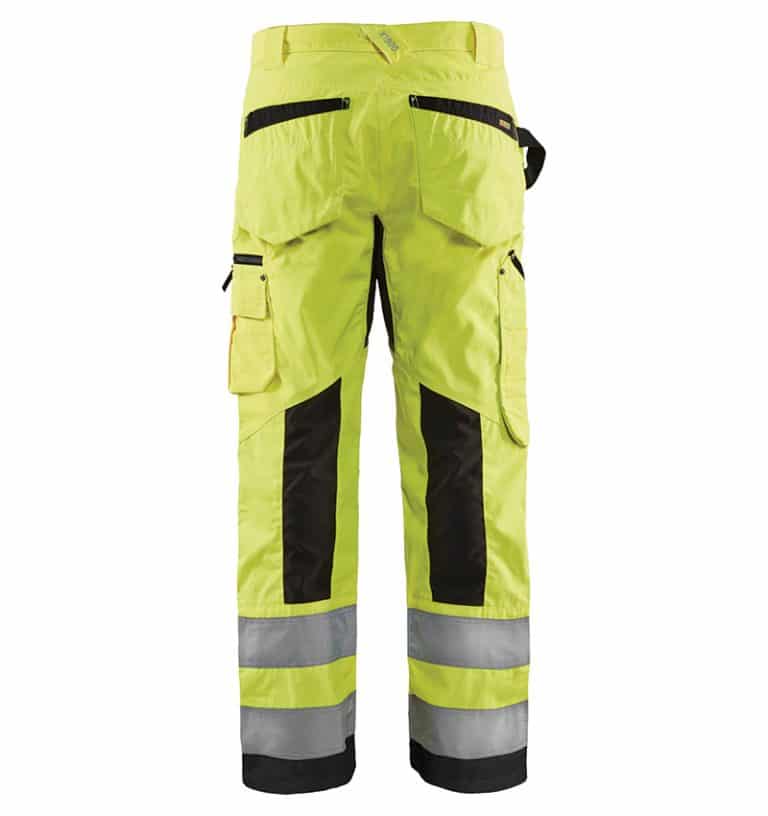 Custom Hi-Vis Work Pants - WTBL1699 Yellow Black Back - Your Logo - Safety Pants - Workwear Toronto - Heat Transfer - Embroidery