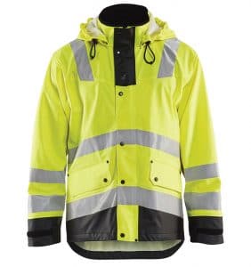 Custom - High Vis Rain Jacket - Your logo - Workwear Toronto - Heat Transfer - Embroidery - Screen Printing - Corporate Apparel - WTBL4312 - Yellow Black - Front
