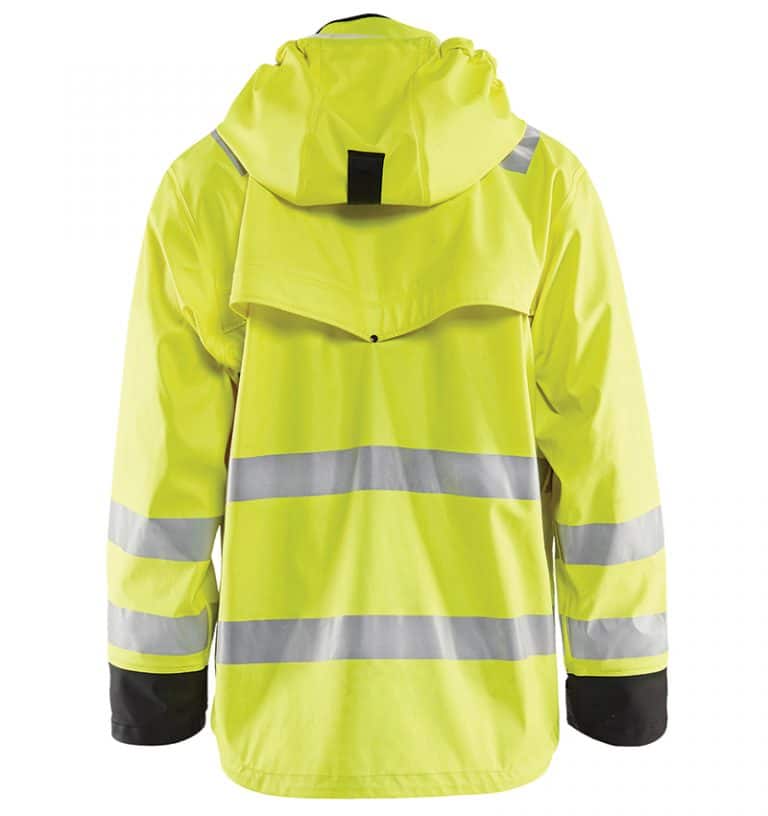 Custom - High Vis Rain Jacket - Your logo - Workwear Toronto - Heat Transfer - Embroidery - Screen Printing - Corporate Apparel - WTBL4312 - Yellow Black - Back