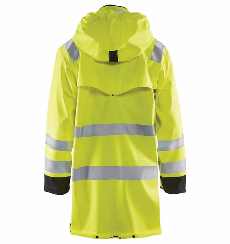 Custom Branded Hi-Vis Rain Coat - WTBL4316 Yellow Black - Back - Workwear Toronto - Screen Printing - Embroidery - Heat Transfer - Corporate Apparel