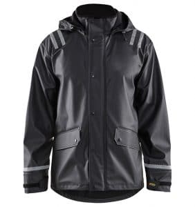 High Vis - Custom branded - Hooded Rain Jacket - Workwear Toronto - Screen Printing- Embroidery - Heat Transfer - Corporate Apparel - WTBL4317 Yellow Black Front