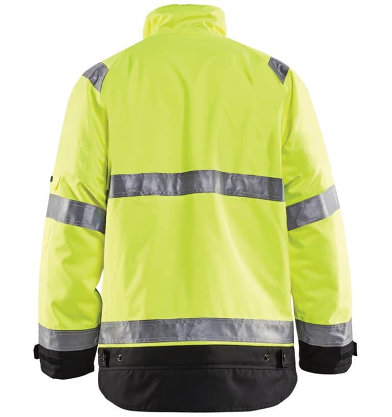 Hi-vis Winter jacket branded with your logo - Corporate apparel in GTA - Promotional products - Heat Transfer - Screen Printing - Embroidery - WTBL4927 Yellow Black Back