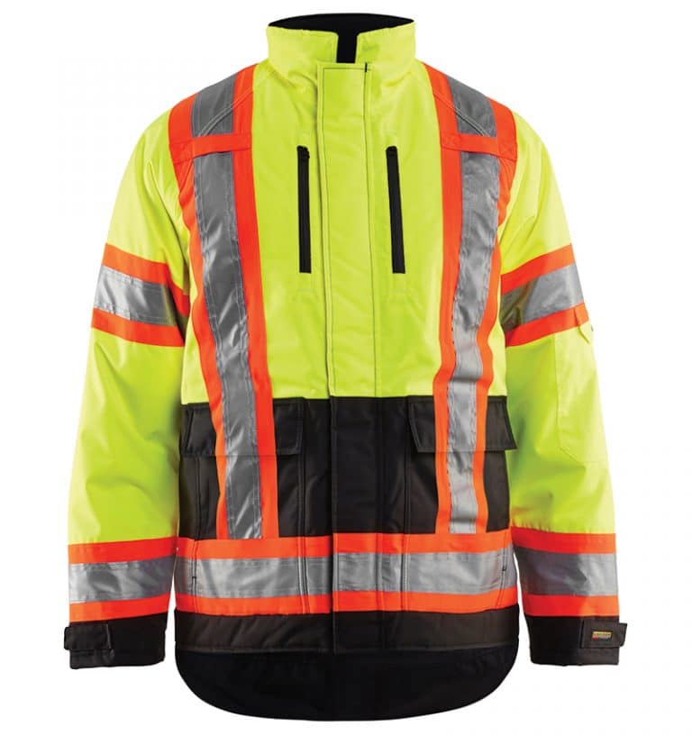 Hi-Vis Winter Jackets with custom logo - promotional products - corporate apparel in GTA - Heat Transfer -Embroidery - Screen Printing - WTBL4928 Yellow Black front