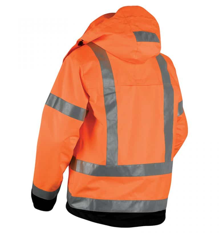 Hi-Vis Shell Jacket - Promotional Products - Corporate Apparel - Safety Jacket - Heat Transfer - WTBL4937 Orange black Back