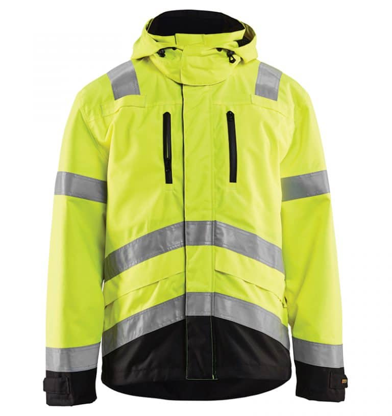 Hi-Vis Shell Jacket - Promotional Products - Corporate Apparel - Safety Jacket - Heat Transfer - WTBL4937 Yellow black front