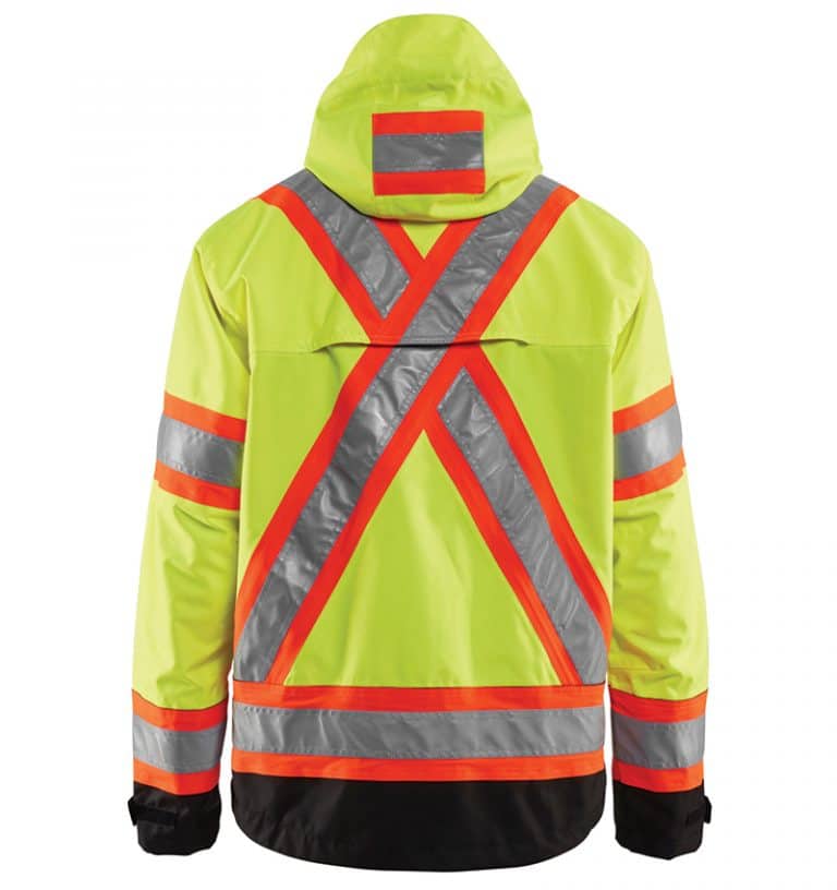 Hi-Vis Safety Jacket With your logo - Corporate Apparel - Promotional Products - Heat Transfer - Screen Printing & Embroidery WTBL4938 Yellow black Back