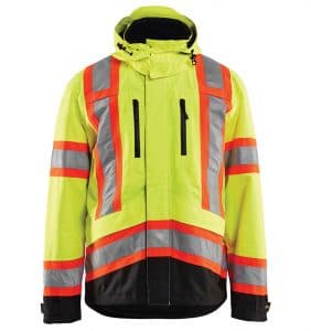 Hi-Vis Safety Jacket With your logo - Corporate Apparel - Promotional Products - Heat Transfer - Screen Printing & Embroidery WTBL4938 Yellow black front