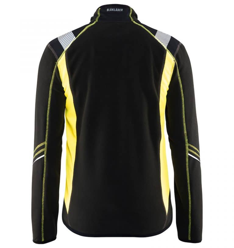 Custom Logo Fleece jacket - WTBL4994 Black Yellow Back - Your Logo - Corporate Apparel - Workwear Toronto - Heat Transfer,
