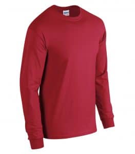 WTSM5400 - Red - WorkwearToronto.com - Men's Cotton Long Sleeve T-Shirts With Custom Logo