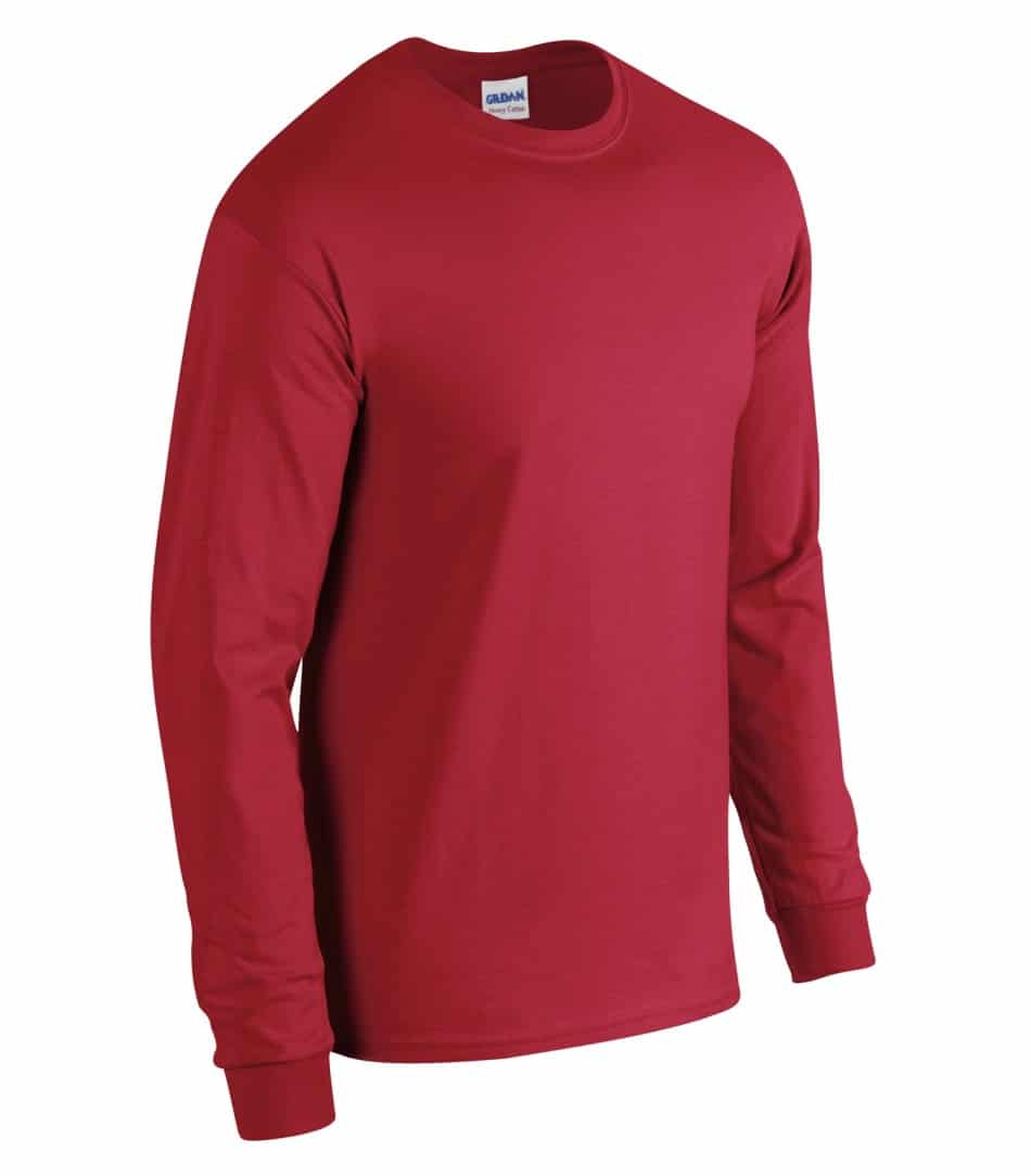 Men's Heavy Cotton Long Sleeve TShirt With Custom Logo