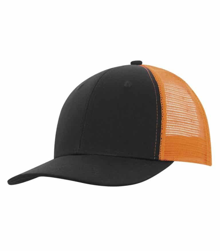 WTSMC1318 - Black - Orange - WorkwearToronto.com - Headwear - Baseball Hats - Custom Decoration Embroidery Cost