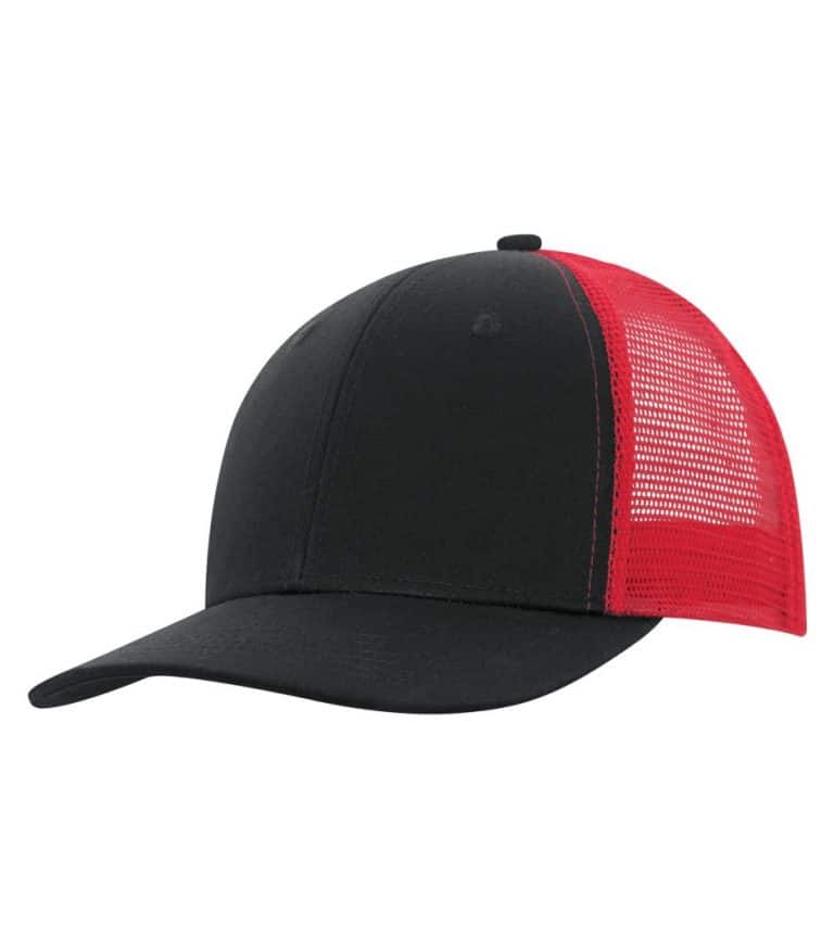 WTSMC1318 - Black - Red - WorkwearToronto.com - Headwear - Baseball Hats - Custom Decoration Embroidery Cost