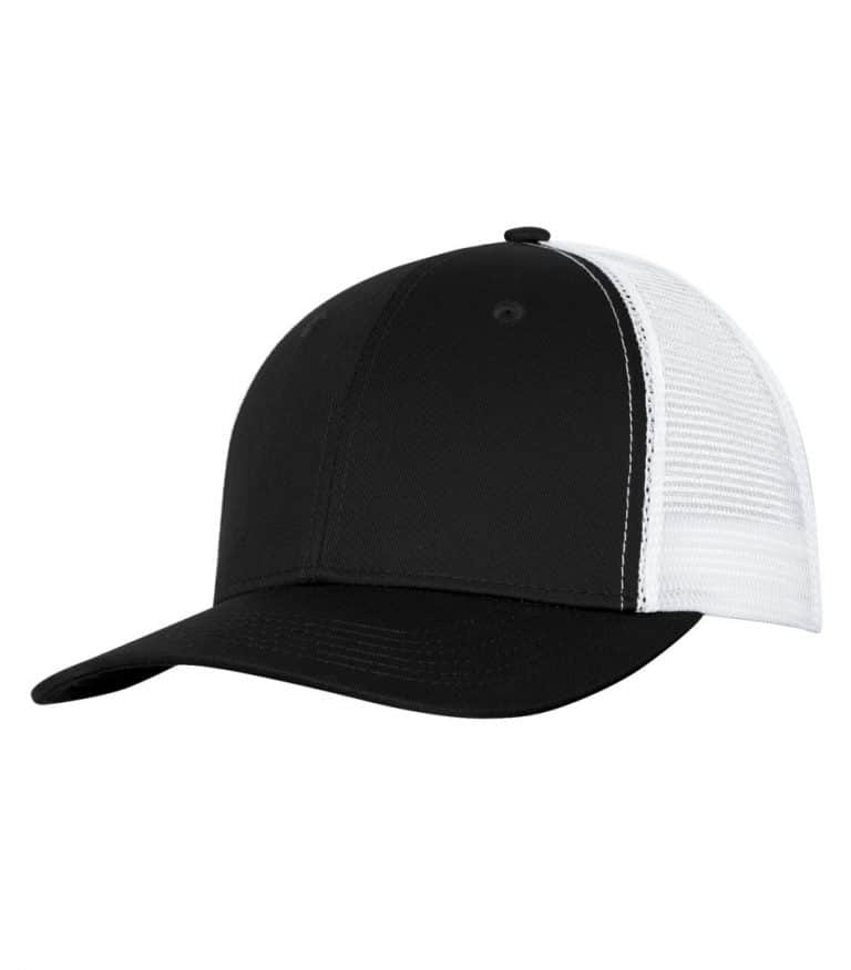 WTSMC1318 - Black - White - WorkwearToronto.com - Headwear - Baseball Hats - Custom Decoration Embroidery Cost - Heat Press