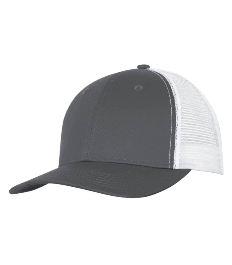 WTSMC1318 - Coal Grey - White - WorkwearToronto.com - Headwear - Baseball Hats - Custom Decoration Embroidery Cost - Heat Press