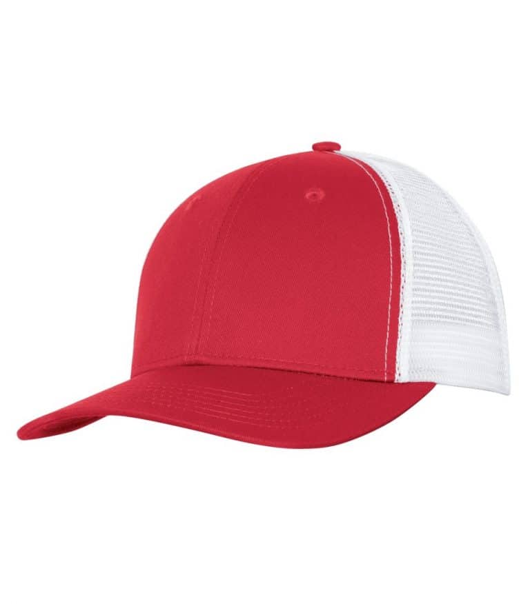 WTSMC1318 - Red - White - WorkwearToronto.com - Headwear - Baseball Hats - Custom Decoration Embroidery Cost