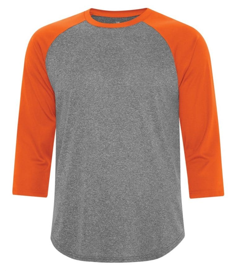 WTSMS3526 - Charcoal Heather & Deep Orange - WorkwearToronto.com - T-Shirts - Embroidery
