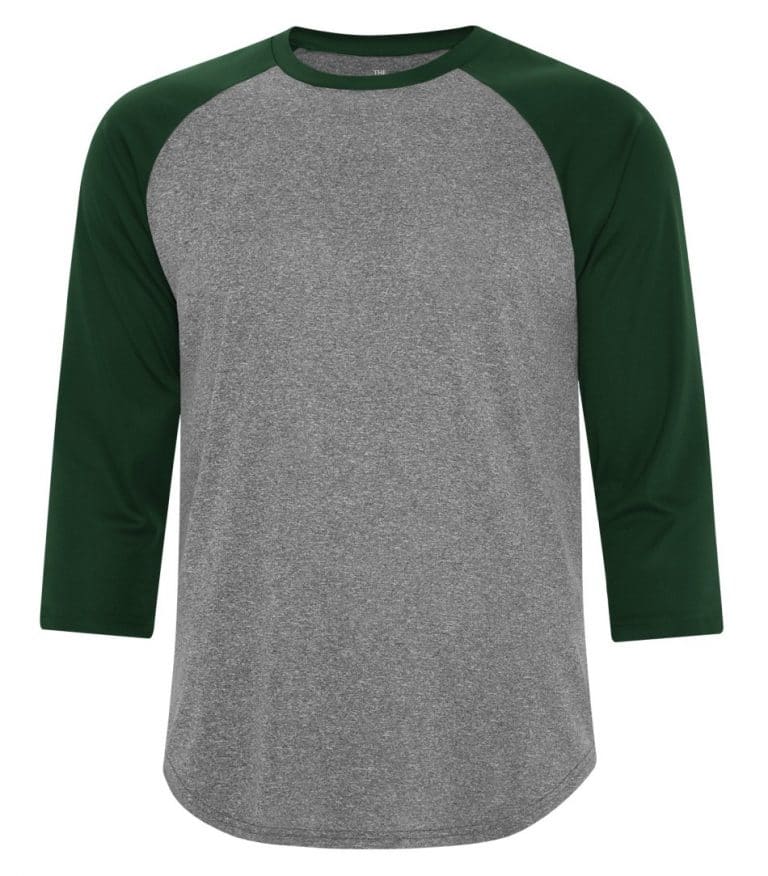 WTSMS3526 - Charcoal Heather & Forest Green - WorkwearToronto.com - T-Shirts - Embroidery Compatible
