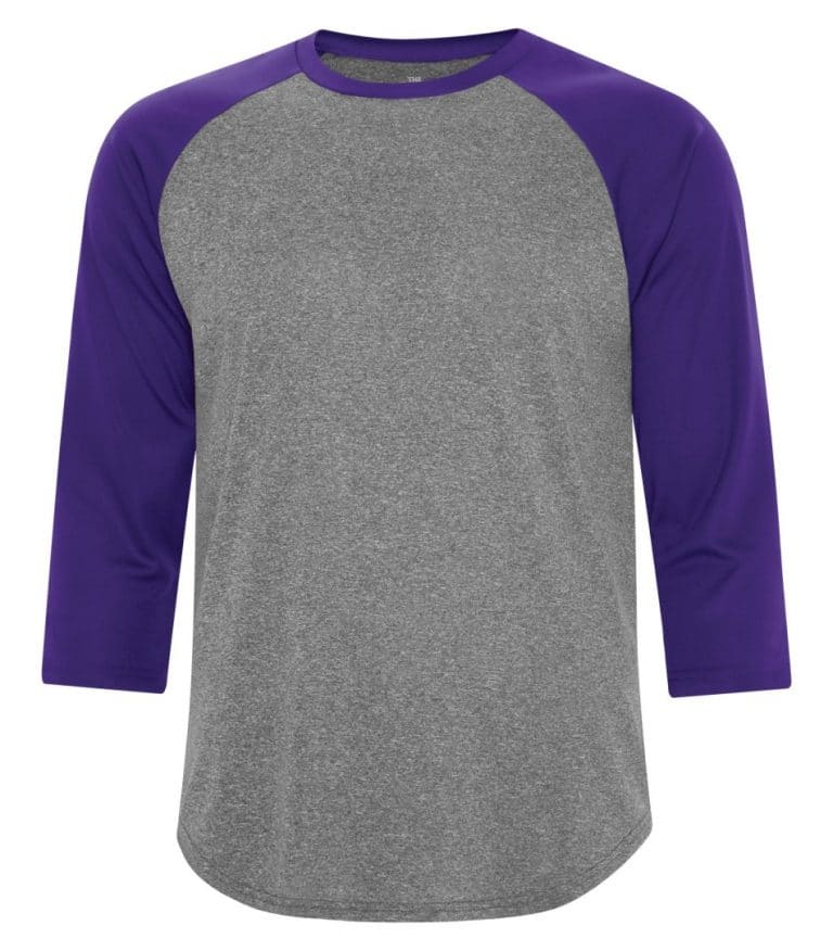WTSMS3526 - Charcoal Heather & Purple - WorkwearToronto.com - T-Shirts - Custom Clothing in Toronto