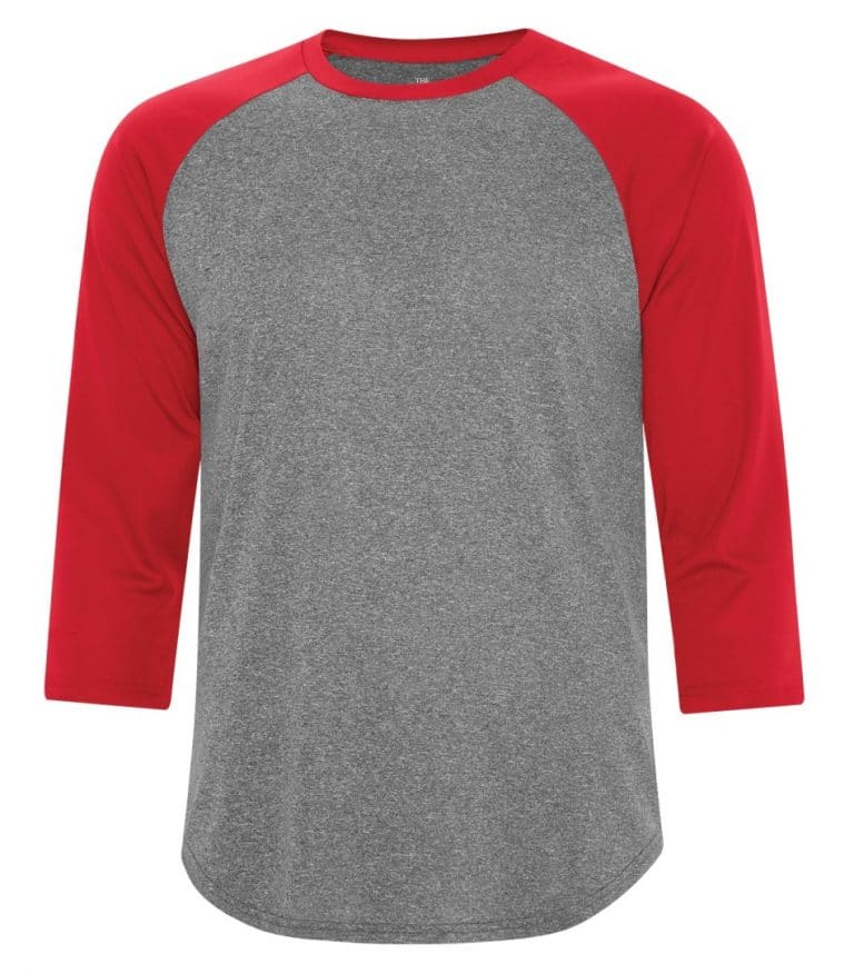 WTSMS3526 - Charcoal Heather & True Red - WorkwearToronto.com - T-Shirts - Custom T Shirts in GTA