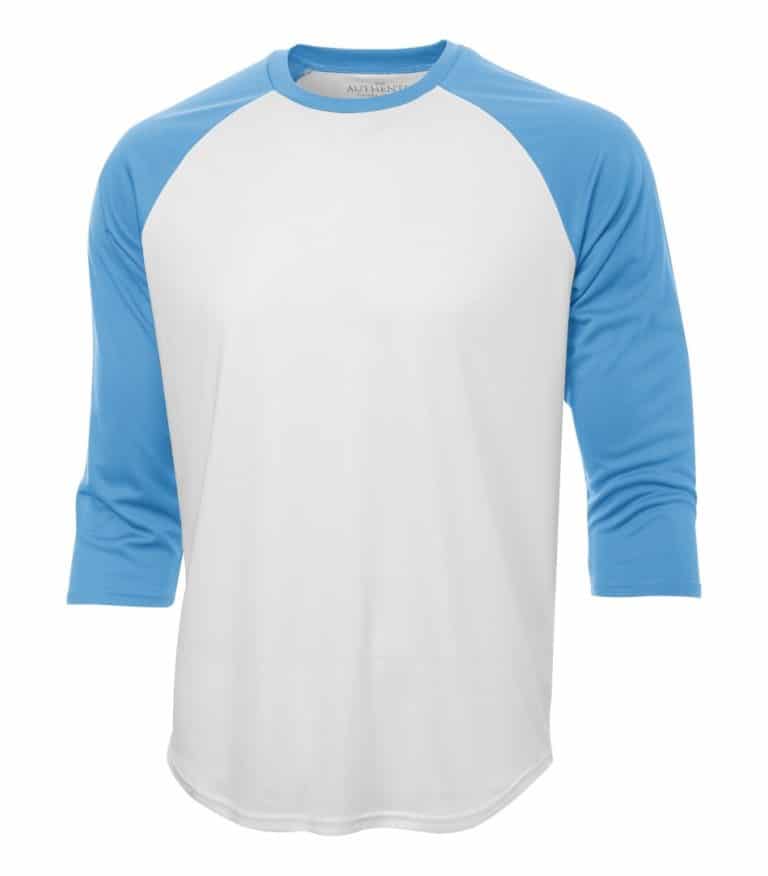 WTSMS3526 - White & Carolina Blue - WorkwearToronto.com - T-Shirts - Custom T Shirts Cost