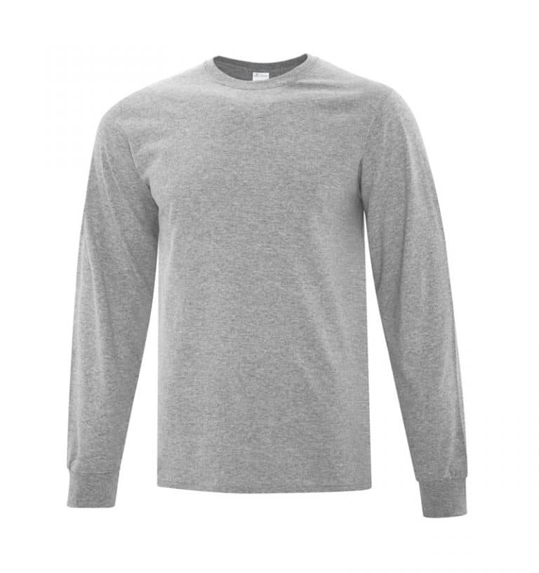 Everyday Cotton Long Sleeve T-Shirt - Workwear Toronto - 100% Cotton - Athletic Heather