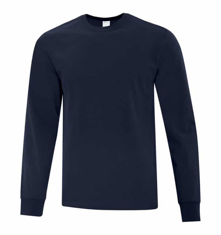 Everyday Cotton Long Sleeve T-Shirt - Workwear Toronto - 100% Cotton - Dark Navy