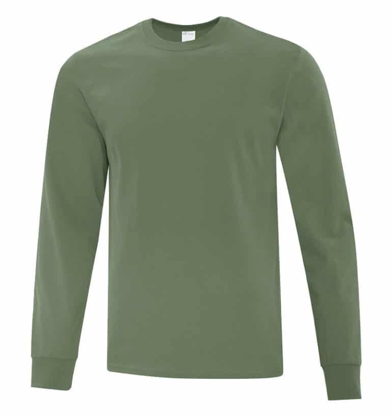 Everyday Cotton Long Sleeve T-Shirt - Workwear Toronto - 100% Cotton - Fatigue Green