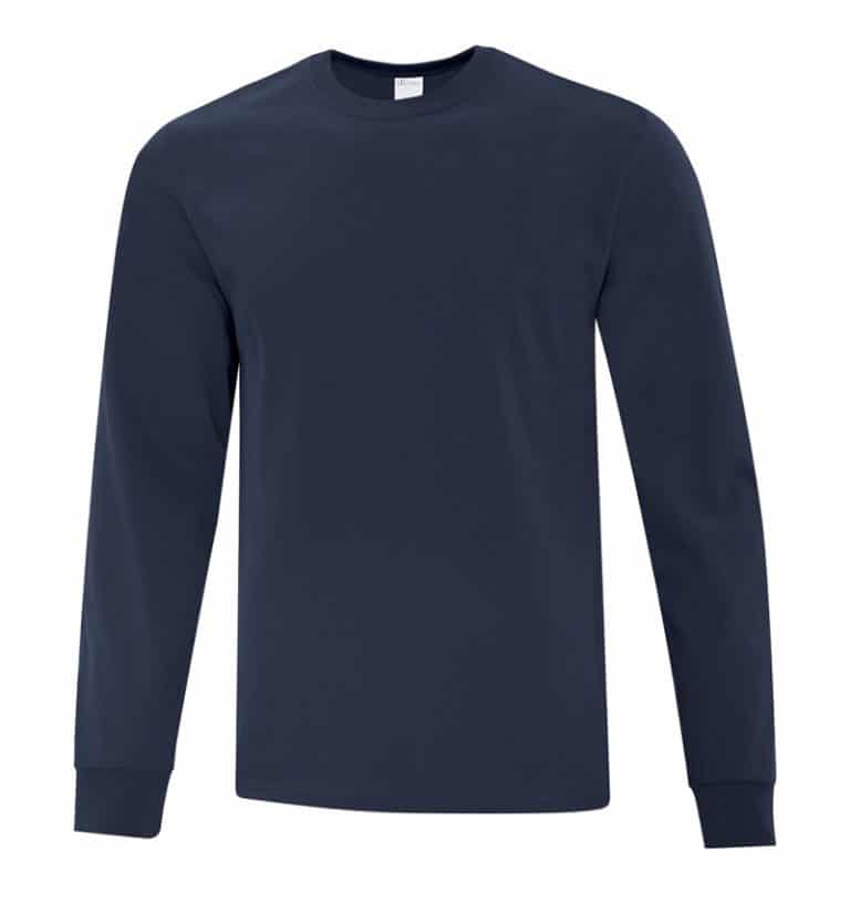 Everyday Cotton Long Sleeve T-Shirt - Workwear Toronto - 100% Cotton - Navy