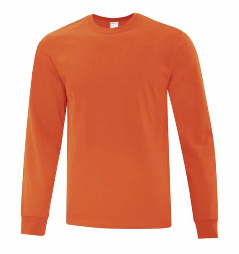 Everyday Cotton Long Sleeve T-Shirt - Workwear Toronto - 100% Cotton - orange