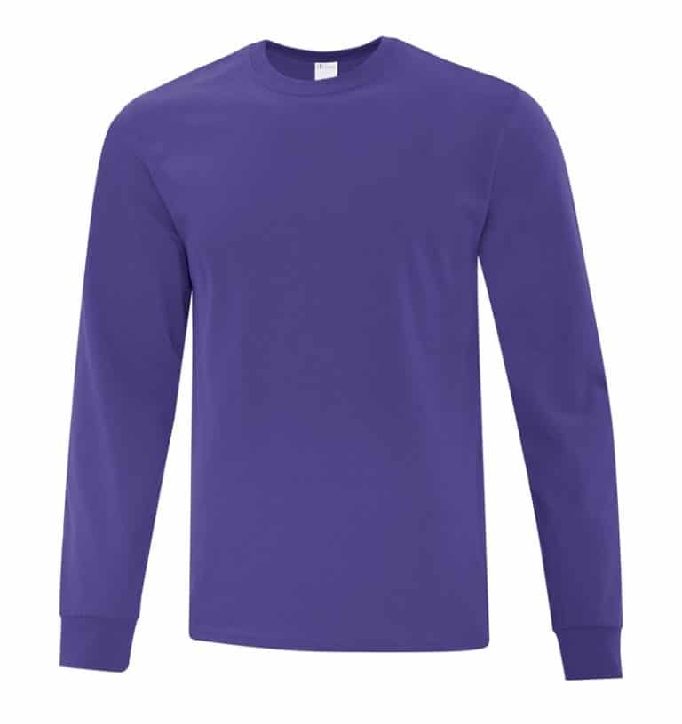 Everyday Cotton Long Sleeve T-Shirt - Workwear Toronto - 100% Cotton - purple