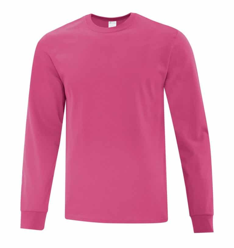 Everyday Cotton Long Sleeve T-Shirt - Workwear Toronto - 100% Cotton - Sangria