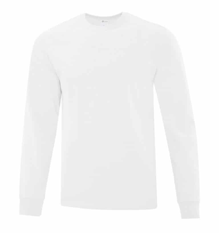 Everyday Cotton Long Sleeve T-Shirt - Workwear Toronto - 100% Cotton - White