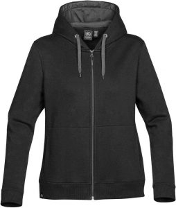 WTSTCFZ-4W - Black - WorkwearToronto.com - Women's Baseline Full Zip Hoodie - Custom Clothing Embroidery and Heat Press - Front