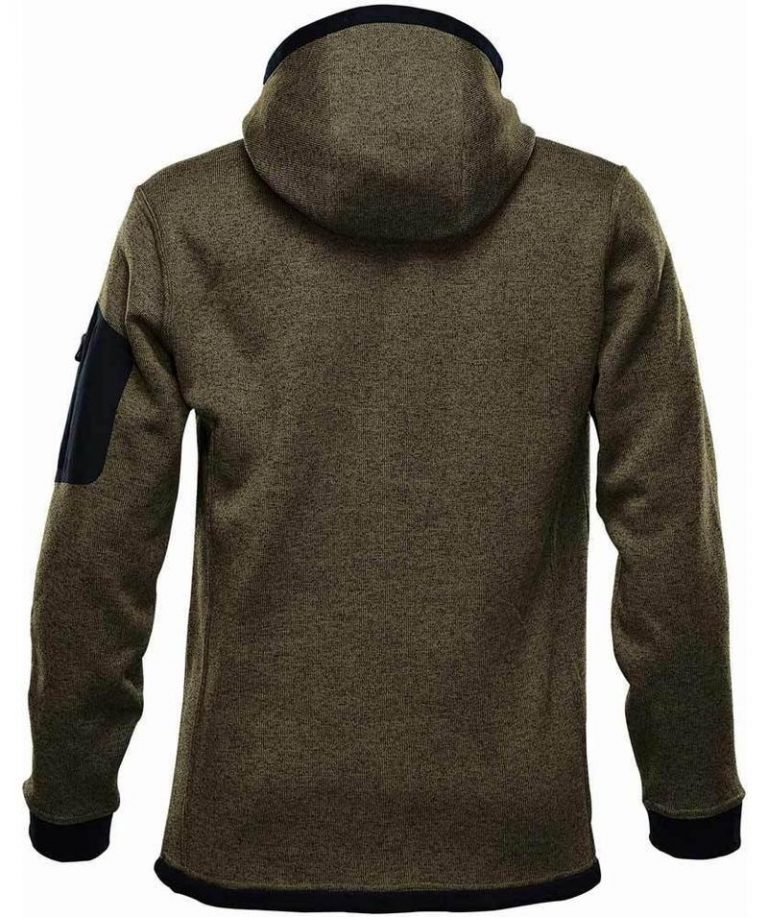 WTSTFH-2 - Sage - WorkwearToronto.com - Men's Knit Fleece Jacket With Hood - Back