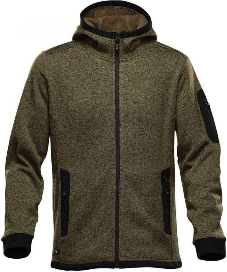 WTSTFH-2 - Sage - WorkwearToronto.com - Men's Knit Fleece Jacket With Hood - Front