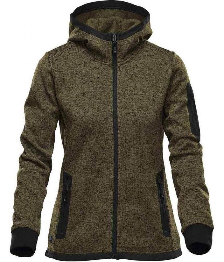 WTSTFH-2W - Sage - WorkwearToronto.com - Women's Knit Fleece Jacket With Hood - Custom Clothing Embroidery and Heat Press