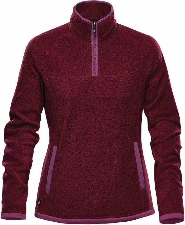 WTSTFPL-1W - Burgundy & Rose - WorkwearToronto.com - Shasta Tech Fleece jacket For Women - Front - Custom Clothing Embroidery and Heat Press