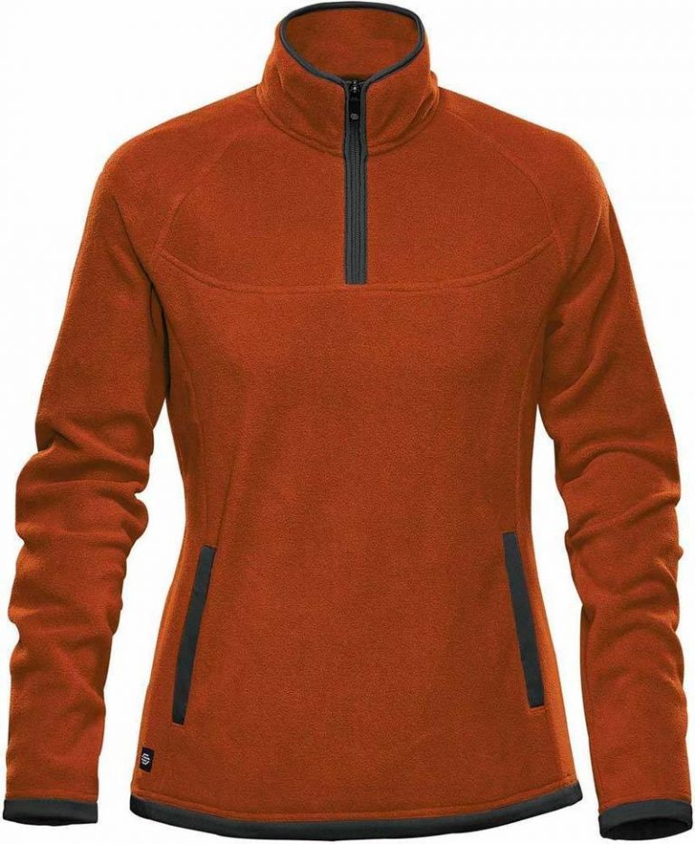 WTSTFPL-1W - Burnt Orange & Graphite - WorkwearToronto.com - Shasta Tech Fleece jacket For Women - Side - Custom Clothing Embroidery and Heat Press